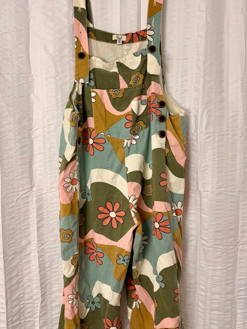 Women’s Floral Retro Print One-Piece Overalls - Multi
